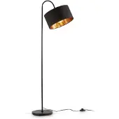 B.K. Licht Gulvlampe Kari, buet, svart/gull, tekstil, E27