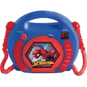 Marvel SpiderMan Bærbar cd-afspiller med 2 mikrofoner