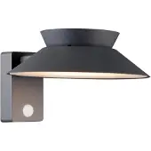 Nordlux LED-solcelledrevet utendørs vegglampe Justina, antrasitt, sensor, metall