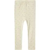 Lil´ Atelier Lil' Atelier Leggings - Rib - NmfGago - Turtledove/Flower - - 5 år (110) - Leggings
