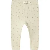 Lil´ Atelier Lil' Atelier Leggings - Rib - NbfGago - Turtledove/Flower - - 68 - Leggings