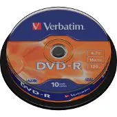 Verbatim - 10 x DVD-R - 4.7 GB 16x - matt sølv - spindel