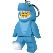LEGO Nøkkelring m. Lommelykt - Shark Suit Guy - - OneSize - Lommelykter