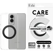PanzerGlass Feature Case Transparent w. Black Kickstand & Qi Compatible Samsung S25 Edge