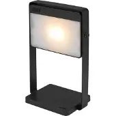 Nordlux LED-bordlampe Saulio, svart, IP44, aluminium, USB, akku