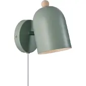 Nordlux Gaston vegglampe med kabel og støpsel, metall, grønn