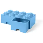 LEGO Lyseblå, 8-knotters oppbevaringskloss med skuffer 5006311
