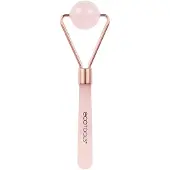 Eco Tools Rose Quartz Contour Roller Skincare Sculpting Tool Facial Roller For Depuffing Calming Skin Unique Ball Shape Natural Beauty Tool Pink