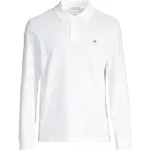 Gant for man. 2230 Shield pique polo shirt white (S), Casual, Cotton, Long sleeve