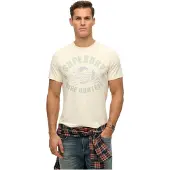 Superdry for man. M1012134A Lo-fi Outdoor T-shirt cream white (XL), Casual, Cotton, Short sleeve