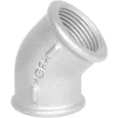 GF Vinkel 45° galvaniseret muffe/muffe 1 1/4