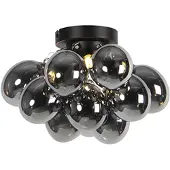 QAZQA Design taklampe svart med røykglass 3-lys - Uvas
