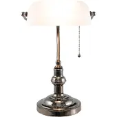 Clayre & Eef 5100W skrivebordslampe med hvit glasskjerm