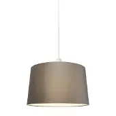 QAZQA Moderne pendellampe hvit med skjerm 45 cm taupe - Combi 1