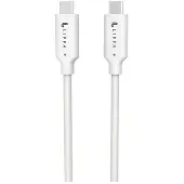 Lippa USB-C/USB-C-kabel - 1 m, 10 Gbps, 100 W - Hvit
