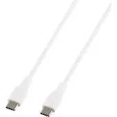 Deltaco USB-C til USB-C-kabel 2 m / 60W ladekabel / USB-C-kabel hvit / hurtigladingskabel