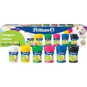 Pelikan Tempera, Sort, Blå, Grønn, Rosa, Hvit, Gult, Væske, 25 ml, 6 stykker