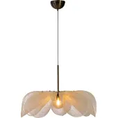 Markslöjd Hengelampe Styrka, Ø 75 cm, messing/beige, bananfiber