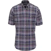 Fynch&Hatton Combi Slub Checks Kortarmet Skjorte