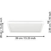 Eglo connect LED-taklampe Rovito-Z, hvit, 39 x 39 cm