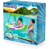 Bestway Luftmadrass m. Brem - 107 x 112 cm - Space Splash - - OneSize - Badedyr