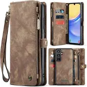 CASEME Samsung Galaxy A16 5G 008 2-i-1 Multifunksjonell Lommebok-deksel - Brun
