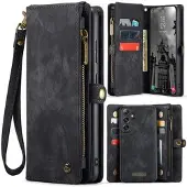 CASEME Samsung Galaxy S25 008 2-i-1 Multifunksjonell Lommebok-deksel - Svart
