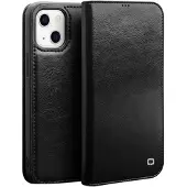 Qialino Classic iPhone 13 Mini Lommebok-deksel I Lær - Svart