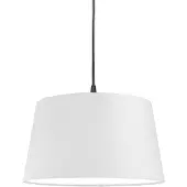 QAZQA Moderne pendellampe svart med hvit skjerm 45 cm - Pendant