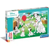 Clementoni Maxi 101 Dalmatinere Disney-puslespill 24 Stykker