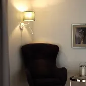 Duolla Vegglampe, stoff, hvit/sage, leselampe