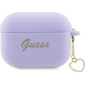 GUESS GUAP2LSCHSU AirPods Pro 2-deksel lilla/lilla Silikon Charm Heart Collection