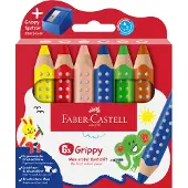Faber-Castell Colour pencil Grippy 6pcs with sharpener