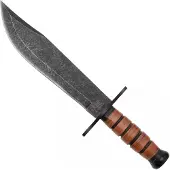Rough Ryder Combat Bowie Stacked Leather
