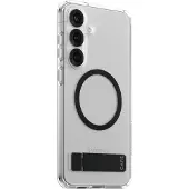 PanzerGlass Feature Case Transparent w. Black Kickstand & QI Compatible Samsung Galaxy S25+