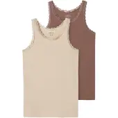 Name it Undertrøye - Noos - NkfTank - 2-pack - Peyote - - 13-14 år (158-164) - Undertrøye