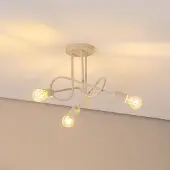 Helam Taklampe Oxford, sandfarget, Ø 44 cm, metall, 3 lyskilder, E27