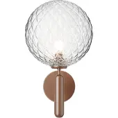 Nuura utendørs vegglampe Miira, Ø 20 cm, mørk bronse/klar