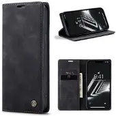 CASEME iPhone 15 013 Series Lommebok-deksel - Svart