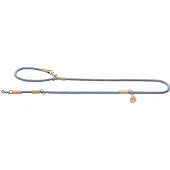 Hunter Justerbart hundebånd Malia, dueblå/beige - 200 cm lang, 10 mm bred