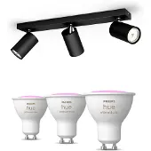 Philips Hue Kosipo Med 2 Spotter, Svarte + 2 Fargede Gu10-pærer