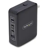 StarTech.com Startech 140W USB-C Wall Charger, USB-C/USB-A, PD GaN Power Adapter - Strømadapter - GaN-teknologi - 140 watt - 5 A - Power Delivery 3.1 - 4 utgangskontakter (USB, 3 x USB-C) - svart