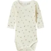 Name it Body I/e - Ull - Noos - NbfWang - Snow White/Small strøm - - 50 - Langermet Body