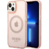 GUESS GUHMP14SHTCMP iPhone 14 6,1" rosa/rosa hardveske Gold Outline Translucent MagSafe