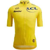Santini Tour De France Yellow 2025 Kort Ermet Trøye