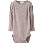Name it Body I/e - Ull - Rib - Noos - NbnWax - Shadow Grå - - 62 - Langermet Body