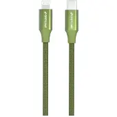 GreyLime 18W Flettet USB-C / Lightning Kabel - MFi-Sertifisert - 1m - Grön