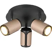 TRIO Downlight Gillan, kaffe, 3 lyskilder, rund, metall, GU10