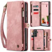 CASEME Samsung Galaxy S25+ 008 2-i-1 Multifunksjonell Lommebok-deksel - Rosa