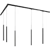 QAZQA Moderne skinnesystem med 5 pendellamper svart 1-fase - Iconic Frini
